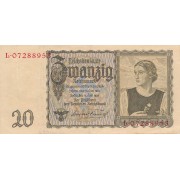 Vokietija. 1939 m. 20 reichsmarkių. VF-