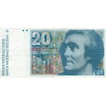 Šveicarija. 1986 m. 20 frankų. VF-