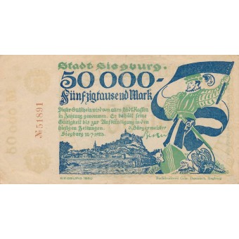 Vokietija / Zygburgas. 1923 m. 50.000 markių. VF-