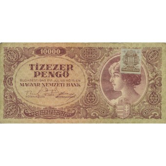 Vengrija. 1945 m. 10.000 pengo. VF-