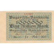 Vokietija / Miunchenas. 1923 m. 1.000.000 markių. XF+