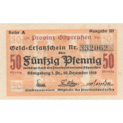 Karaliaučius. 1918 m. 50 pfennigų. Serija: A. Ausgabe III. XF+