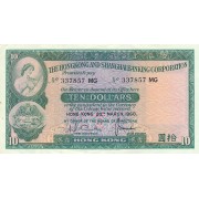 Honkongas. 1968 m. 10 dolerių. VF