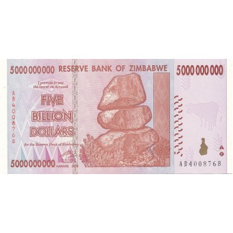Zimbabvė. 2008 m. 5.000.000.000 dolerių. P84. aUNC