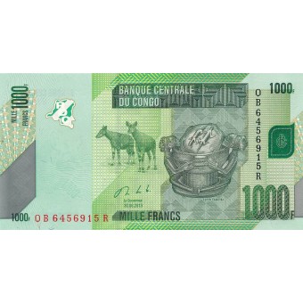 Kongo Demokratinė Respublika. 2013 m. 1.000 frankų. P101b. UNC