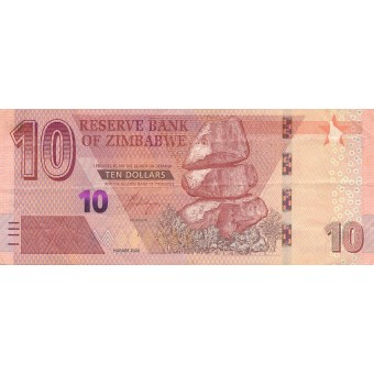 Zimbabvė. 2020 m. 10 dolerių. VF-