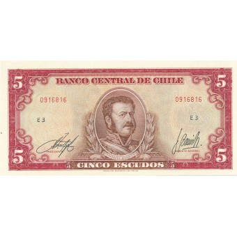 Čilė. 1964 m. 5 eskudai. P138. UNC