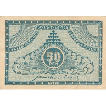 Estija. 1919 m. 50 penių. VF-