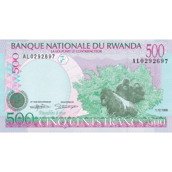 Ruanda. 1998 m. 500 frankų. UNC