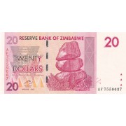 Zimbabvė. 2007 m. 20 dolerių. P68. UNC