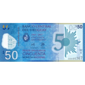 Urugvajus. 2017 m. 50 pesų. UNC