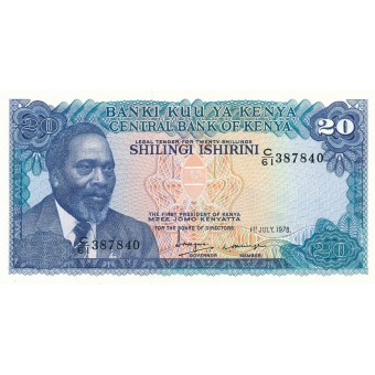 Kenija. 1978 m. 20 šilingų. UNC