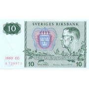 Švedija. 1980 m. 10 kronų. XF