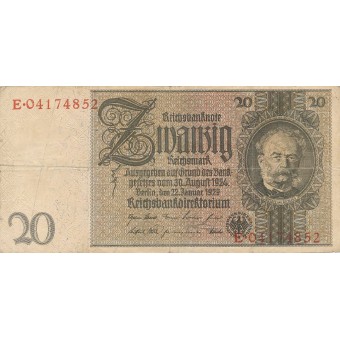 Vokietija. 1929 m. 20 reichsmarkių. F