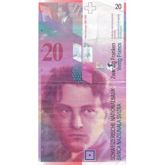 Šveicarija. 2004 m. 20 frankų. VF