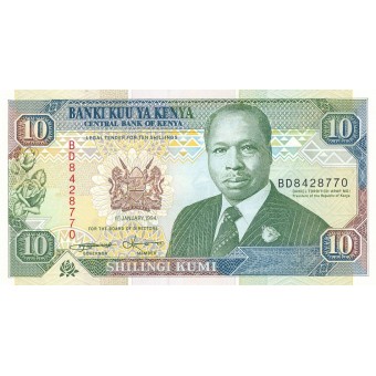 Kenija. 1994 m. 10 šilingų. P24f. UNC