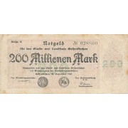 Vokietija / Gelzenkirchenas. 1923 m. 200.000.000 markių. F