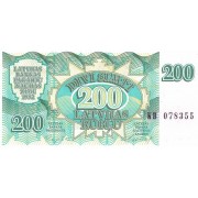 Latvija. 1992 m. 200 rublių. UNC