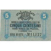 Italija. 1918 m. 5 centesimai. VF