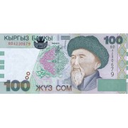 Kirgizstanas. 2002 m. 100 somų. P21. UNC