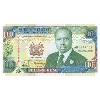 Kenija. 1989 m. 10 šilingų. UNC
