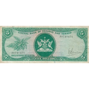 Trinidadas ir Tobagas. 1977 m. 5 doleriai. VF-