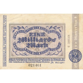 Vokietija / Diuseldorfas. 1923 m. 1.000.000.000 markių