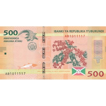 Burundis. 2015 m. 500 frankų. UNC