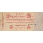 Vokietija. 1923 m. 500.000 markių
