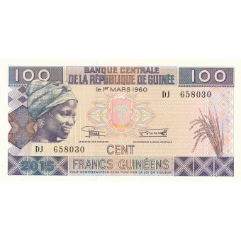 Gvinėja. 2015 m. 100 frankų. UNC