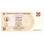 Zimbabvė. 2006 m. 20 dolerių. P40. UNC