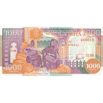 Somalis. 1996 m. 1.000 šilingų. P37b. UNC