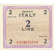 Italija. 1943 m. 2 lyros