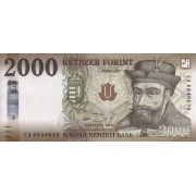 Vengrija. 2016 m. 2.000 forintų. UNC