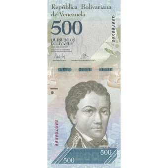 Venesuela. 2017 m. 500 bolivares. P94b. UNC
