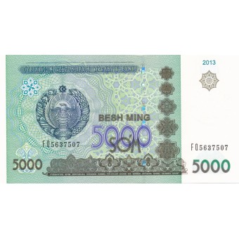 Uzbekistanas. 2013 m 5.000 sumų. UNC