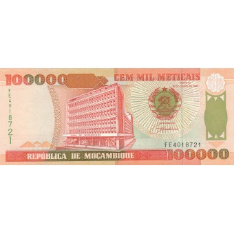 Mozambikas. 1993 m. 100.000 meticais. UNC