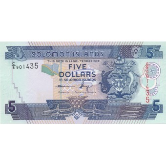 Solomonų Salos. 2012 m. 5 doleriai. UNC