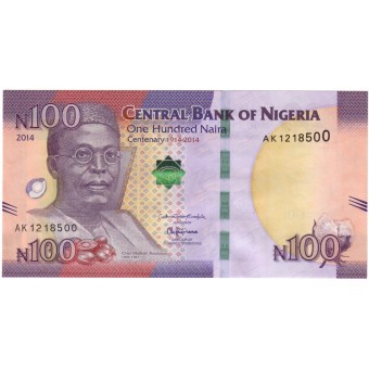 Nigerija. 2014 m. 100 naira. UNC