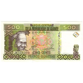 Gvinėja. 1998 m. 500 frankų. UNC